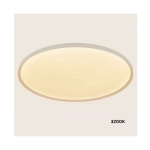 25199 CEILING LED LIGHT 56W 2700K-3200K-4000K DALI SANDY WHITE - METAL - ALUMINIUM - MICROPRISMATIC DIFFUSER Zambelis Lights